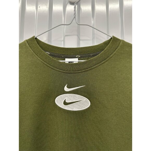 Vintage Nike Olive Green Double Swoosh Sweatshirt | Size Medium - Picture 3 of 5